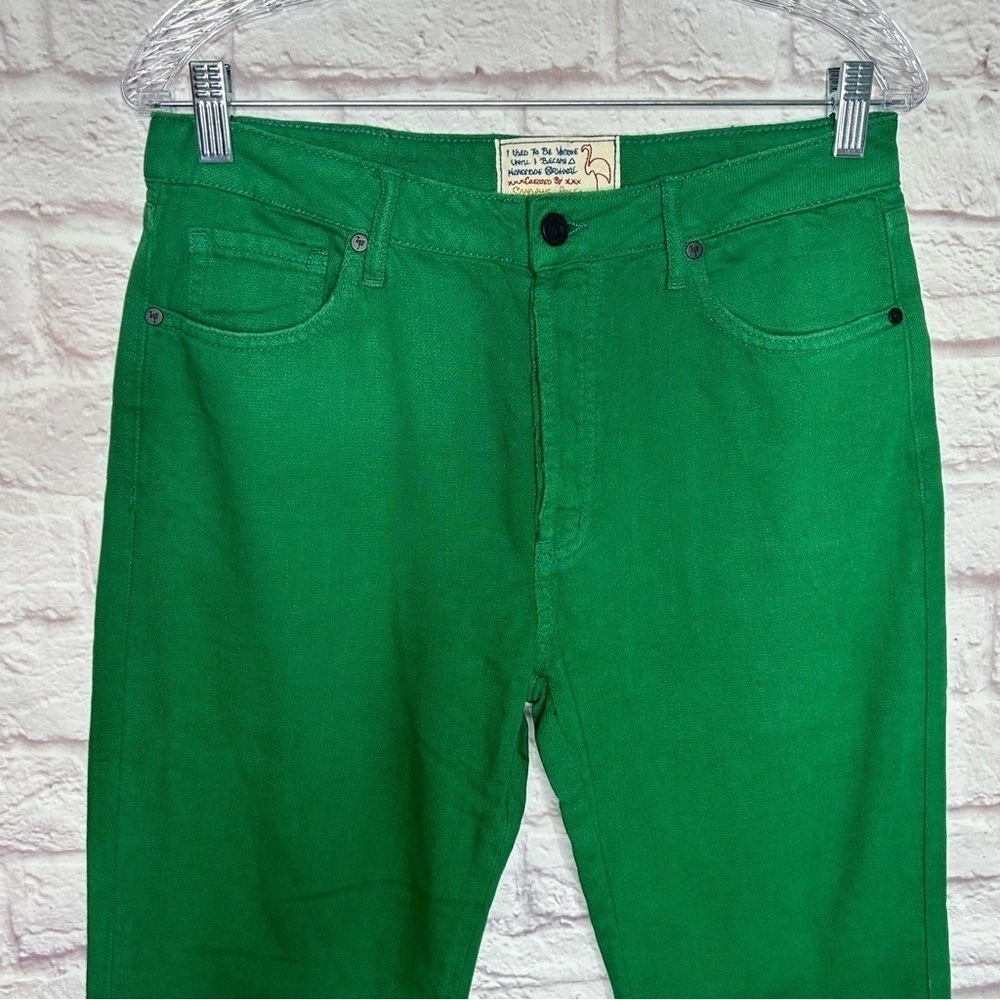 Sandrine Rose x Free People Womens Kelly Sapin Green Jean Straight Fit Size 29 - Picture 5 of 16